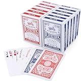 LotFancy Playing Cards, 12 Pack, Decks of Cards Bulk, Poker Size, Standard Index, for Blackjack, Euchre, Canasta Card Game, 6 Blue and 6 Red, Casino Grade Poker Cards