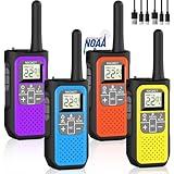 Walkie Talkies Long Range for Adults Kids Distance Rechargeable Walkie Talkies 4 Pack Waterproof with FRS 2-Way Radios Waki Taki NOAA VOX Built-in Li-ion Battery for Camping Hiking Biking Cruises Ski