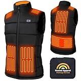 FFraao Heated Vest for Men Women with 16000mAh 7.4V Battery Pack Included, Size Adjustable Heated Vests for Winter Outdoor Hunting Skiing Camping XL-XXL