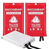 Mondoshop Fire Blankets Emergency for Kitchen Home - Emergency Fire Retardant Blanket for Home Fireproof Blanket for Camping, Grill, Car, Office, Warehouse, School, Picnic, Fireplace