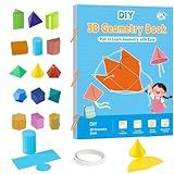 Pull String 3D Geometry Learning Book | POP-Up Shapes for Volume & Surface Area | Math Toy for Kids, Classroom Manipulative for Teachers