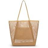 Iioscre Mesh Beach Tote Bags for Womens,Large Causal Beach Hobo Bags for Beach Swimming Pools Beach Essentials