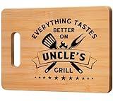 GiftyTrove Gifts for Uncle, Uncle Gifts from Niece Nephew, 11x8.5 Inch Bamboo Cutting Board, Cool Fathers Day Christmas Birthday Present