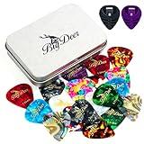 BigDeer 30 pack Celluloid Guitar Picks ，includes Thin,Medium, Heavy & Extra Heavy Picks Plectrums for Acoustic Guitar,Ukulele,Bass Wrapped in tin box