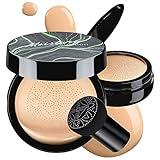 Mushroom Head Air Cushion CC Cream - BB Cream Foundation Makeup Moisturizing Concealer Long-Lasting, Cushion Foundation Full Coverage Self Adjusting for Mature Skin & All Skin Types (Natural)