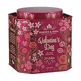 Harney & Sons Valentine's Day Tea, Black tea w/Chocolate and Rosebuds, Red, 30 Count