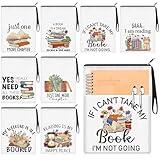 Cosblank 8 Pcs Book Club Gifts Book Pouch Sleeves Bulk with Zipper and Pocket Paperback Sleeve for Librarian Lovers Bookish Group Club Gifts, 11 x 8.7 Inch
