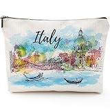 Sitsink Italy Souvenirs Travel Essentials - Venice Scene Italy Gifts for Women, Italy Trip Souvenir Small Makeup Bag for Purse, Watercolor Italian Themed Birthday Christmas Gifts for Friends Family