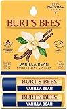 Burt's Bees Lip Balm Stocking Stuffers, Moisturizing Lip Care Christmas Gifts, Vanilla Bean, Lip Moisturizer With Responsibly Sourced Beeswax, Tint-Free, Natural Origin Treatment (2-Pack)