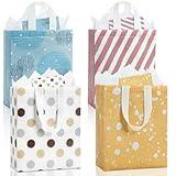 STYPOP 10" Gift Bags Medium Size (4 Pack) - Includes Tissue Paper & Cards, Reusable Non-Woven Gift Bags with handles, Perfect for Birthday, Wedding, Baby Shower, Party, Holiday, 10" x 8" x 4"