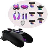 Metal Thumbsticks Replacement Parts for Xbox One Elite Controller Series 2, Accessory Kits for Xbox Series 2 Core, Includes 6 Magnetic Swap Joysticks, 4 Paddles, 2 D-Pads, 1 Adjustment Tool(Gradient)