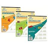 Channie’s One Page A Day Single, Double & Triple Digit Math Worksheets For Pre-K to 3rd Grade Kids, Addition & Subtraction Workbook, Easy Tear-Off Pages, 3 Pack for Daily Practice