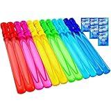 JOYIN 14.6’’ Big Bubble Wands for Kids, 6 PCS Bubble Wand with Refill Solution for Summer Toy Party Favor, Outdoors Toy Activity, Easter Basket Stuffers, Birthday Gift