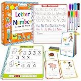 HOQEEWIPE Preschool Learning Activities – 60 Reusable Cards, Pre-K Kindergarten Workbook, Autism Supplies Montessori Educational Game, Sight Words & Alphabet Learning Toys for Kids Ages 3 4 5 6