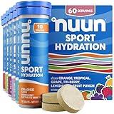 Nuun Sport Electrolyte Tablets - Dissolvable in Water, Variety Pack, 5 Essential Electrolytes for Hydration, 1g Sugar Drink Mix, Vegan, Non-GMO, 6 Pack (60 Total Servings)