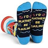 I'd Rather Be - Funny Socks For Men & Women - Gifts For Golfing, Hunting, Camping, Hiking, Skiing, Reading, Sports and more (US, Alpha, One Size, Regular, Regular, Sailing)