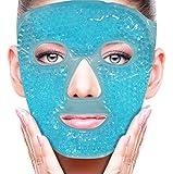 ZNÖCUETÖD Cold Face Eye Mask Ice Pack Reduce Face Puff, Dark Circles, Gel Beads Hot Heat Cold Compress Pack, Face SPA for Woman Sleeping, Pressure, Headaches, Skin Care, Post Laser Care[Blue]