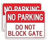 (2 pack) Faittoo No Parking Do Not Block Gate Sign, 10 x 7 Inches rectangle, .040 Rust Free Aluminum, UV Protected and Waterproof, Weather Resistant, Durable Ink, Easy to Mount