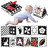 URMYWO Black and White Baby Toys, Tummy Time High Contrast Newborn Toys 0-3 Months, Soft Baby Book, Visual Stimulation Montessori Sensory Infant Toys 0-6-12 Months, Shower Gift for Boys Girls