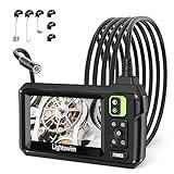 Industrial Endoscope Inspection Camera, 4.3" IPS Borescope Sewer Camera with Handheld IP67 Waterproof Snake Camera with 8 LED Lights 16.5FT Semi-Rigid Cable