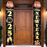 Mega-L XtraLarge Happy New Year 2025 Banner - 72x12 Inch | Happy New Year Door Banner, New Years Decorations Backdrop | Happy New Year Door Sign, New Years Eve Decorations Party Supplies 2025