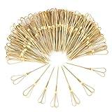 AUEAR, 100 Pack 4.7 Inch Bamboo Cocktail Picks Heart Shaped sticks for Appetizers Skewers Toothpicks Decorative Snack Sandwich Finger Food Tapas Fruit Kabob BBQ Bar Wedding Party Supplies