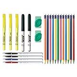 BIC Student Kit, Assorted Stationery Essentials, 23 Count