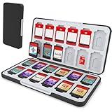 HEIYING Game Card Case for Nintendo Switch 2 & Switch OLED & Lite,Portable Black Memory Storage Holder with 24 Game Card Slots and 24 Micro SD Cards Slots