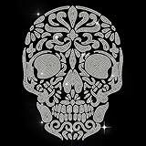 MAYJOYDIY Mandala Skull Rhinestone Iron on Hotfix Rhinestone Mexican Skull Transfer Applique Heat Transfer Decal Clothing Repair Crystal Patch for Clothing Shoes Bags Hats Decoration DIY Craft