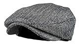 Wonderful Fashion Men's Classic Herringbone Tweed Wool, Grey, Size Large/X-Large