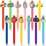 Engrowtic 24 Pcs Cute Pens Cartoon Pens Funny Pen Writing Kawaii Ballpoint Pens Retractable Black Ink Pens Birthday Party Gifts for Kids Students Office Supplies School Stationery(School)