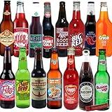 Surprise Variety Soda Sampler | Premium Craft Soda Variety Pack from Around USA in Glass Bottles | Includes Crazy Soda Pop Bottle Opener (12 Pack)