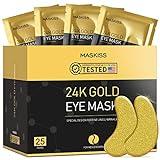 Maskiss 24k Gold Under Eye Patches (25 Pairs), eye mask, Collagen Skin Care Products, Eye Patches for Puffy Eyes, eye masks for dark circles and puffiness