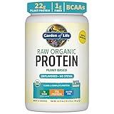 Organic Vegan Protein Powder, Unflavored Protein Powder, Garden of Life 22g Plant Based Protein & BCAAs, Organic Protein Powder with Probiotics & Enzymes, Non-GMO, Gluten-Free Lactose Free 1.2 LB