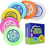 Furypiont Ultimate Flying Disc 175g,Adult Sport Disc Set for Competitive and Pro Players,Includes 1 Glow in The Dark Ultimate Disc for Beach Pool Game, Camping and Backyard (6 Color Set)