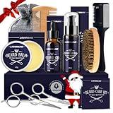 Lionmane Beard Care Gifts Kit for Men, Beard Mustache Grooming Kit-Beard Balm, Beard Wash, Beard Oil, Brush, Scissors, Birthday Anniversary Daily Gifts for Husband/Boyfriend/Dad/Him