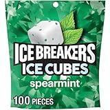 ICE BREAKERS Ice Cubes Spearmint Sugar Free Chewing Gum Pouch, 8.11 oz (100 Pieces)