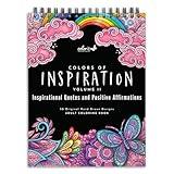 ColorIt Colors of Inspiration, Volume II - Inspirational Quotes and Positive Affirmations Adult Coloring Book, 50 Original Designs, Spiral Binding, Lay Flat Hardback Book Cover, Ink Blotter