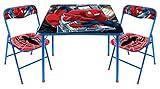 Idea Nuova Marvel Spiderman 3 Piece Children's Activity Square Table and Chair Set, Ages 3+ (NN201039)