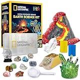 NATIONAL GEOGRAPHIC Earth Science Kit – 100+ Science Experiments & Activities for Kids, Crystal Growing, Volcano Science Kit, Rock Collection, STEM Project Toy for Boys & Girls (Amazon Exclusive)