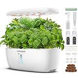 Indoor Garden Hydroponics Growing System: 12 Pods Plant Germination Kit Herb Garden Kit Growth Lamp Countertop with LED Grow Light Hydrophonic Planter Grower Harvest Vegetable Lettuce