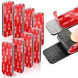 8 Sets Heavy Duty Adhesive Hook and Loop Strips, Made of 3M VHB, Heat Resistant, Waterproof, Indoor & Outdoor Use, Black, 1.2x3.2 Inch – Secure Mounting for Walls, Glass, Tiles, Metal, Wood, and More