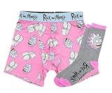 Handcraft Rick and Morty Boxers for Men Funny Mens Underwear for Men Boxer Briefs and Socks Gift Set, Pink Toilet, Large