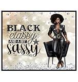 Black women Motivational Wall Decor - Cute Office Decor for Women, Black Girl, Entrepreneur - Inspirational quote Black Wall Art for Home Office - Glam Wall Art for African Americans - funny Sayings