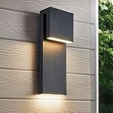 Tarentlight Modern LED Outdoor Wall Sconce 17W Integrated LED Outdoor Wall Mount,Anti Rust Textured Black Suit for Wet Locations and All Rooms,Easily Installed in Any Direction.Bulb Included.