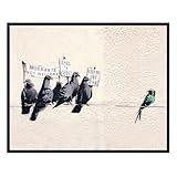 Banksy Wall Art - Banksy Poster - 8x10 Graffiti Wall Art Home Decor on Immigration Discrimination Racism - Gift for Urban Street Artwork Mural Fans - Civil Rights