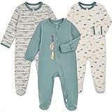 Aablexema Baby Footie Pajama with Mitten Cuffs, Double Zipper Infant Cotton clothes Sleeper Pjs, Footed Sleep Play(Car Style,9-12 Months)