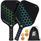 Pickleball-Paddles-Set of 4 or 2 Rackets by JoncAye, USAPA Approved Pickle-Ball Equipment with Balls, Bag, Accessories, Fiberglass Graphite Pickleball Racquet Set for Men, Women, Kids, Adults