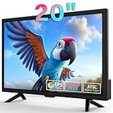 othoig TV 20 inch,Small Kitchen Flat Screen TV with Headphones Port,HDMI,USB and VGA Ports,DV-12V Cable & AC Adapter for use in Your Bedroom & Caravan (Full View Television)