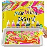 JIUDENG Water Marbling Paint Kit for Kids,Arts and Crafts Gifts for Girls & Boys,7 Colors Marble Painting Art Set DIY,Magic Toys for Birthday School Party Idea Ages 6 7 8 9 10 11 12 Year Old